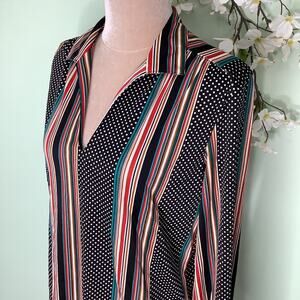 Vintage Levi Strauss & Co. Collared Long Sleeve Top Gathered Shoulders 70s 80s